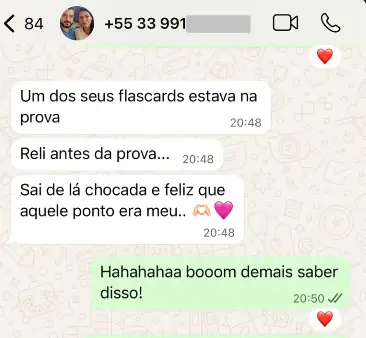 Depoimento aluno PMAL via WhatsApp
