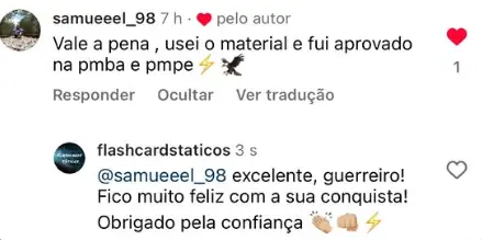 Depoimento aluno PMAL via WhatsApp