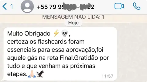 Depoimento aluno PMAL via WhatsApp