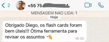Depoimento aluno PMAL via WhatsApp