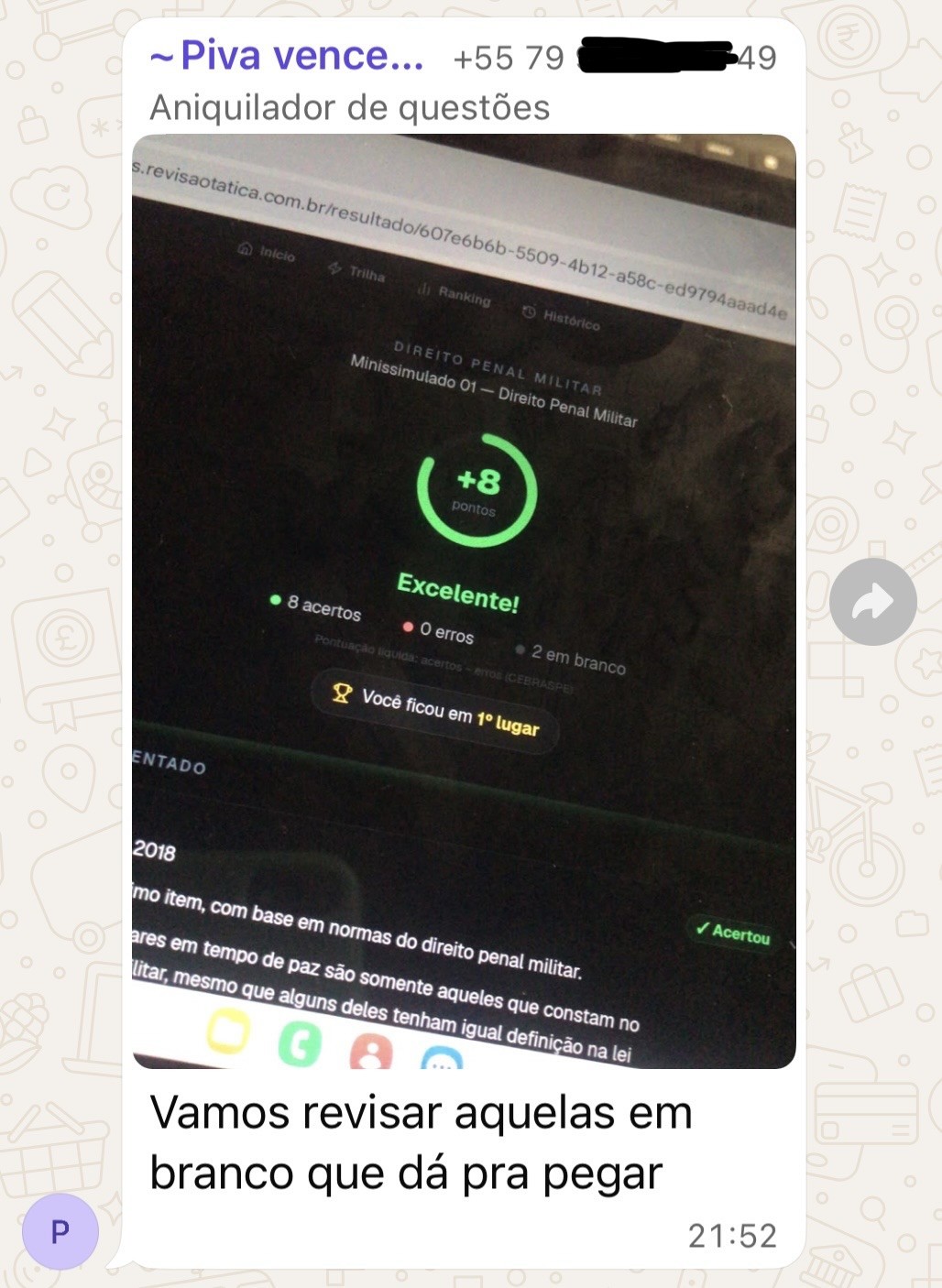 Depoimento aluno PMAL