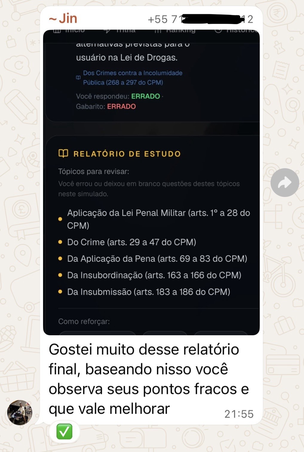 Depoimento aluno PMAL